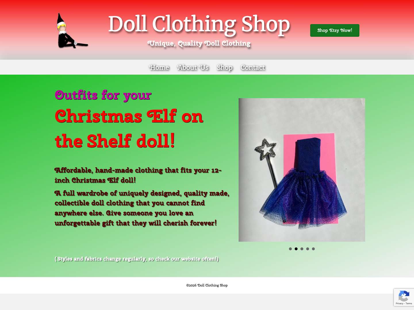 Home - Doll Clothing Shop - Full Screenshot