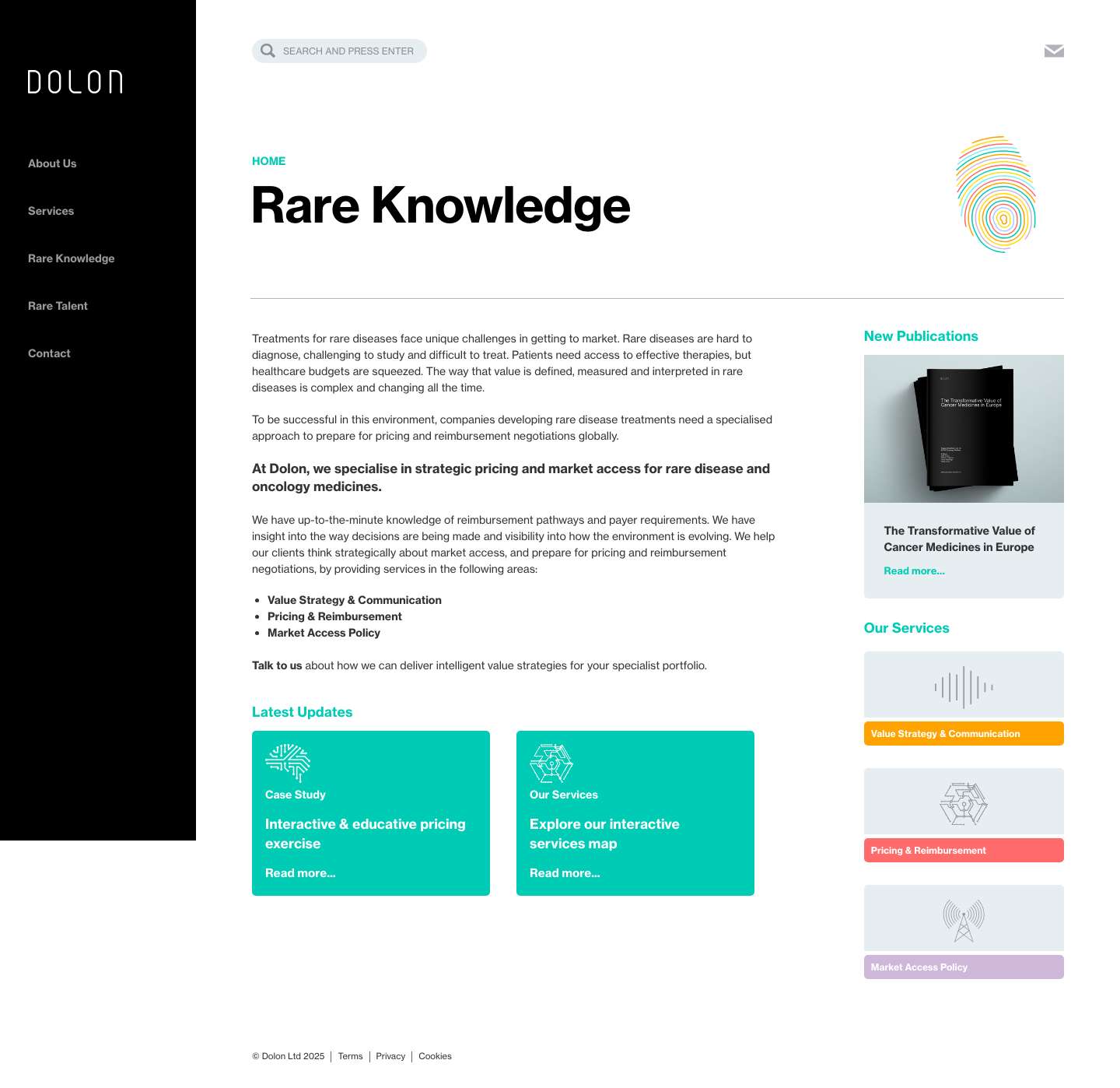 Dolon | Rare diseases strategic pricing and market access consultancy - Full Screenshot