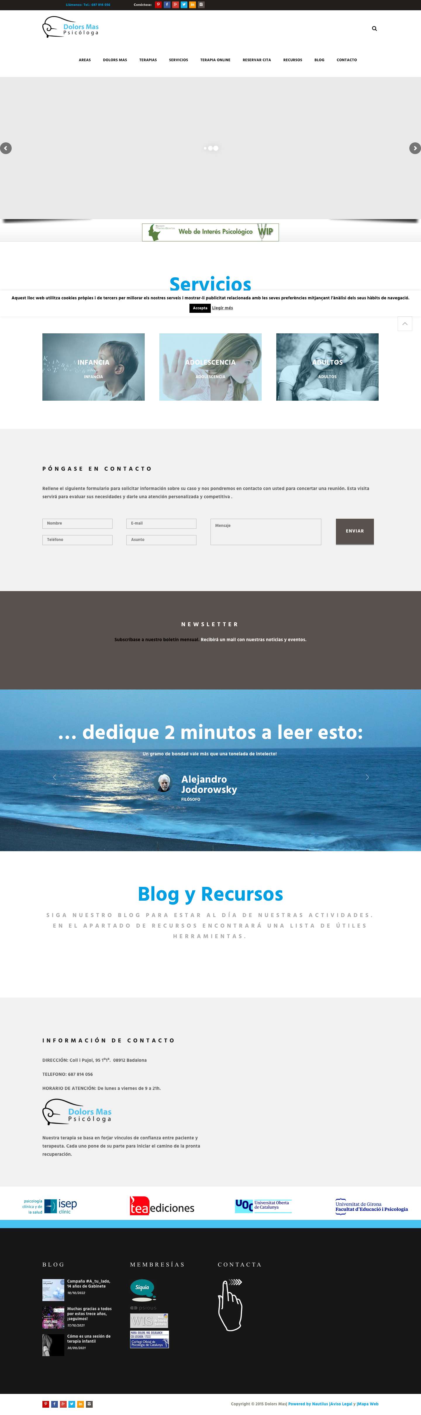 Inicio - Dolors Mas Psicologa - Full Screenshot