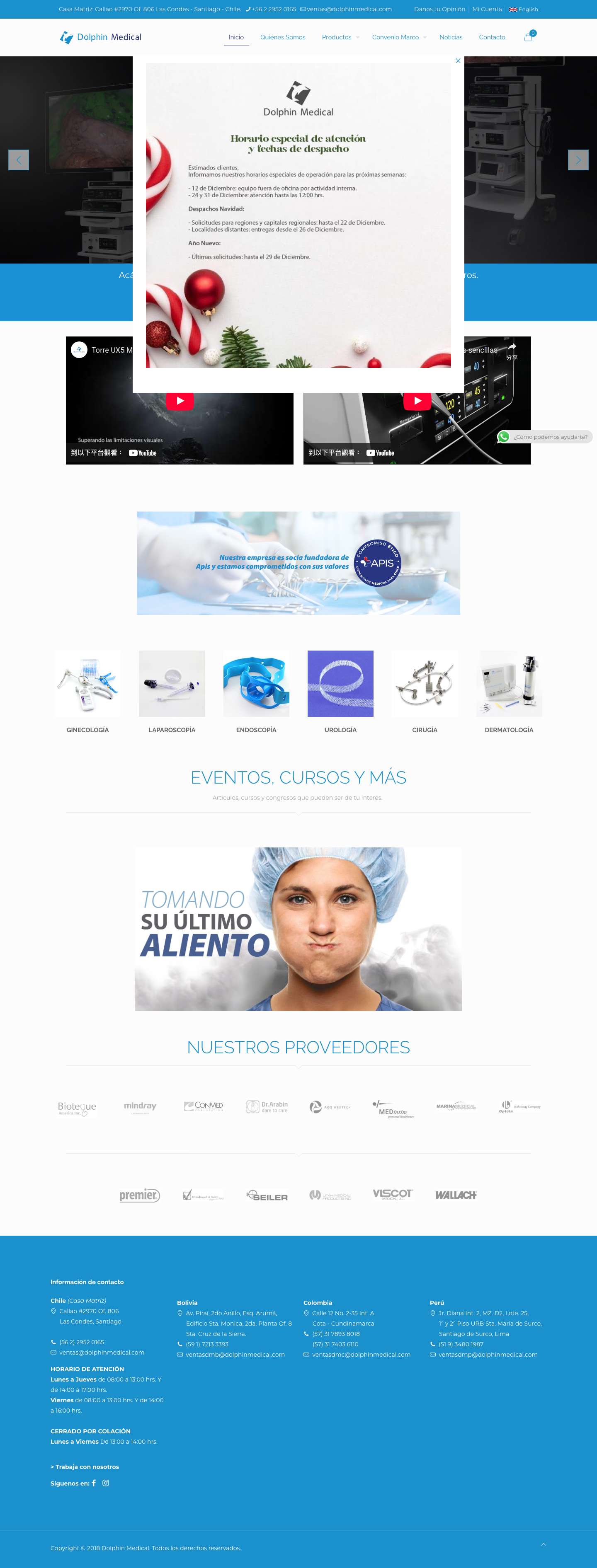 Dolphin Medical – Dolphin Medical es una empresa dedicada a la comercialización de instrumental, equipos e insumos de uso médico - Full Screenshot