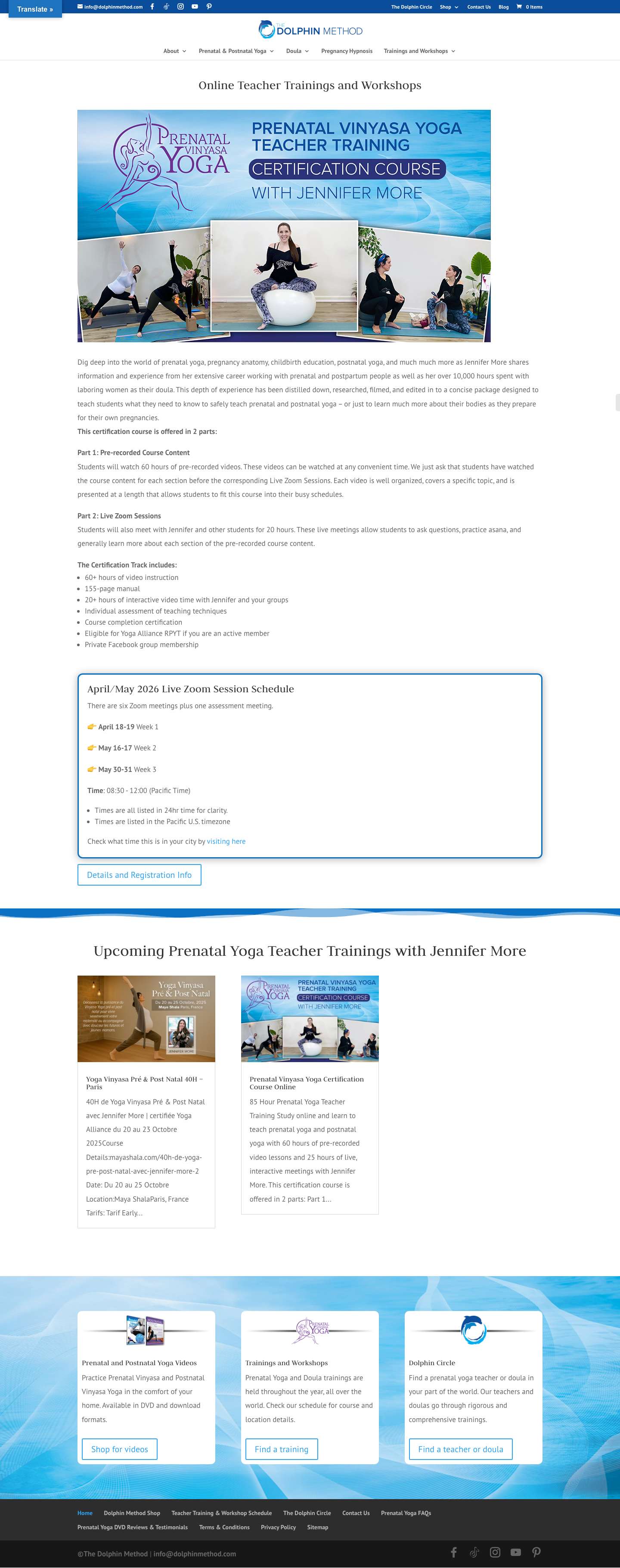 Prenatal Yoga DVDs, Prenatal Yoga Teacher & Doula Trainings - Full Screenshot