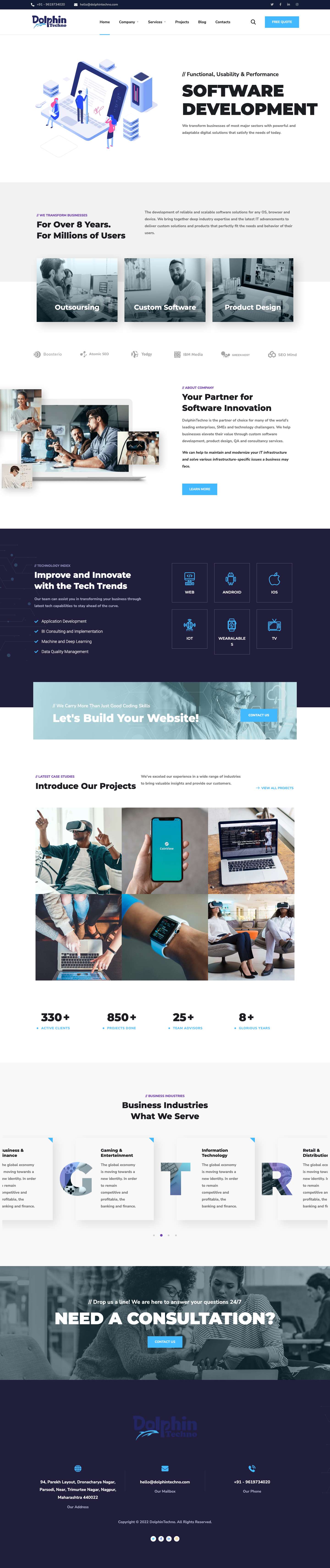 Dolphin Techno – Software Development Company - Full Screenshot