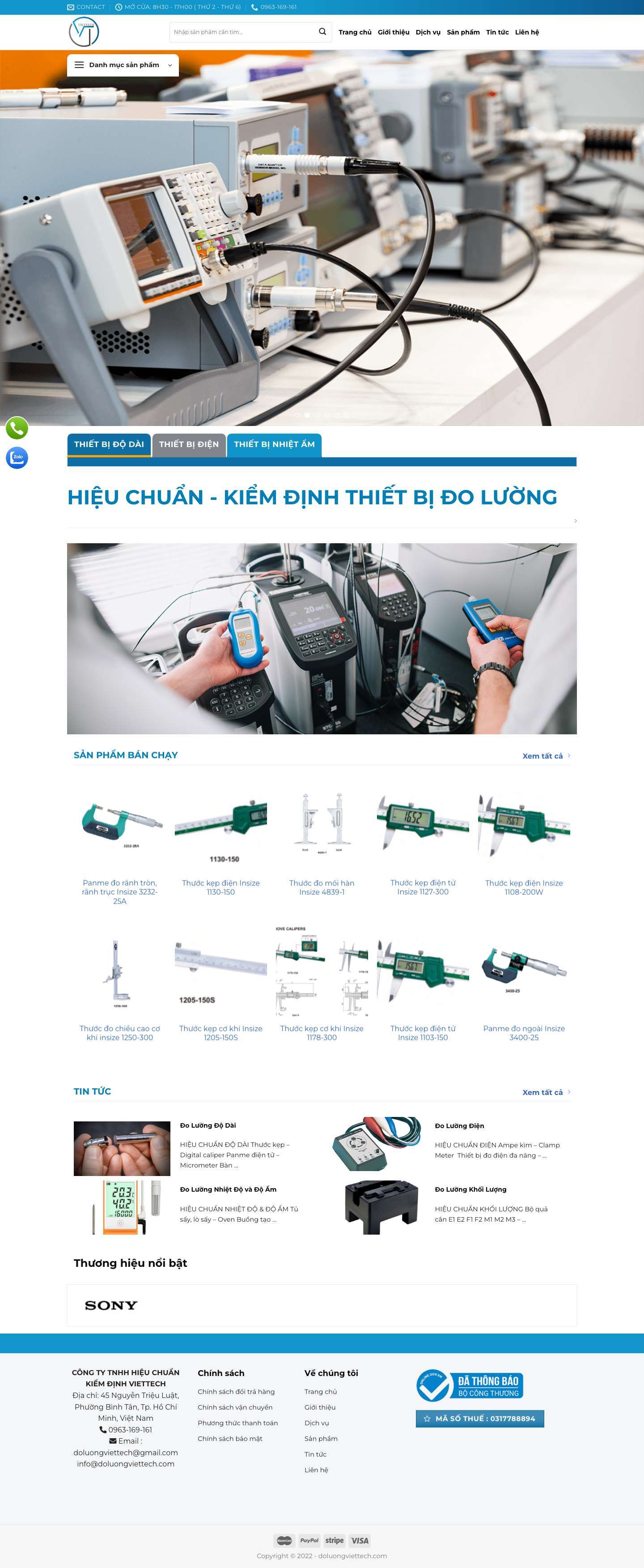 Trang chủ - Đo Lường ViettechTrang chủ - Đo Lường Viettech - Full Screenshot
