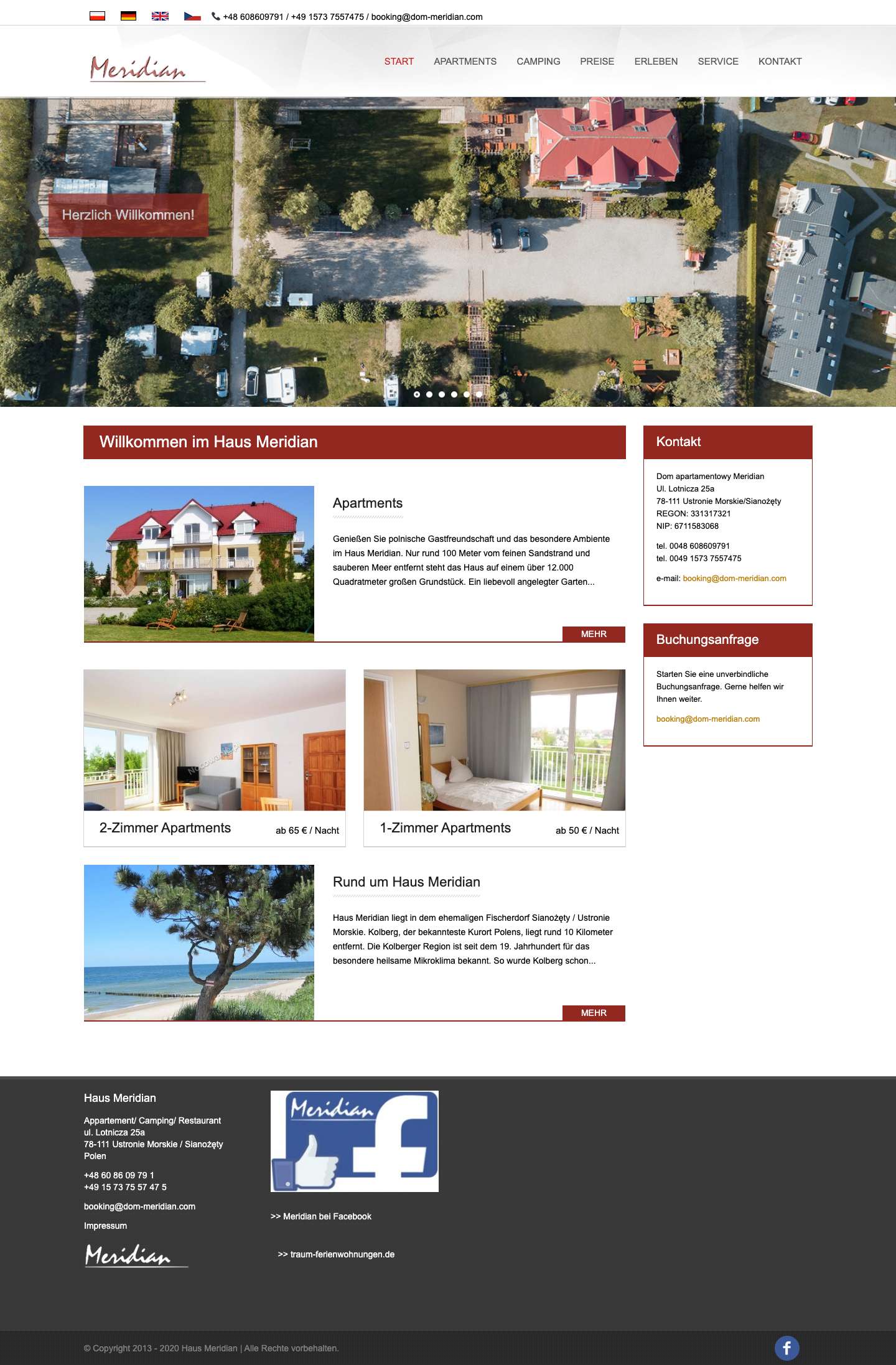 Haus Meridian - Ihr Haus an der Ostsee - Full Screenshot