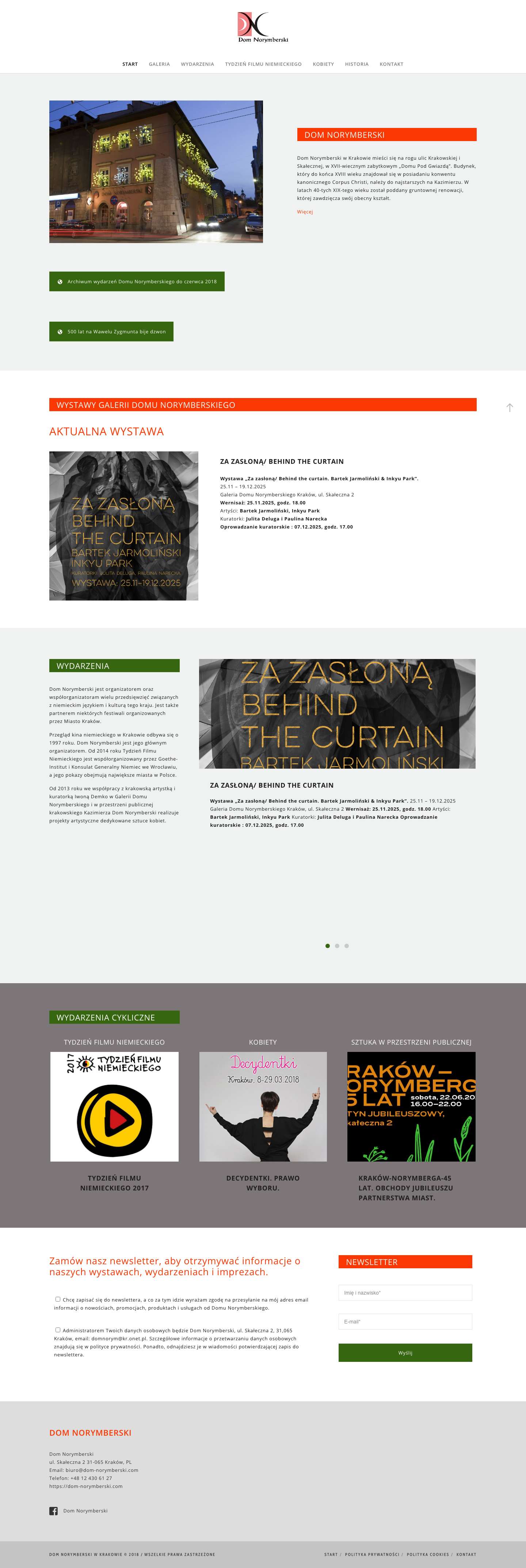 Dom Norymberski w Krakowie – Wydarzenia, wystawy, projekty kulturalne w Krakowie - Full Screenshot