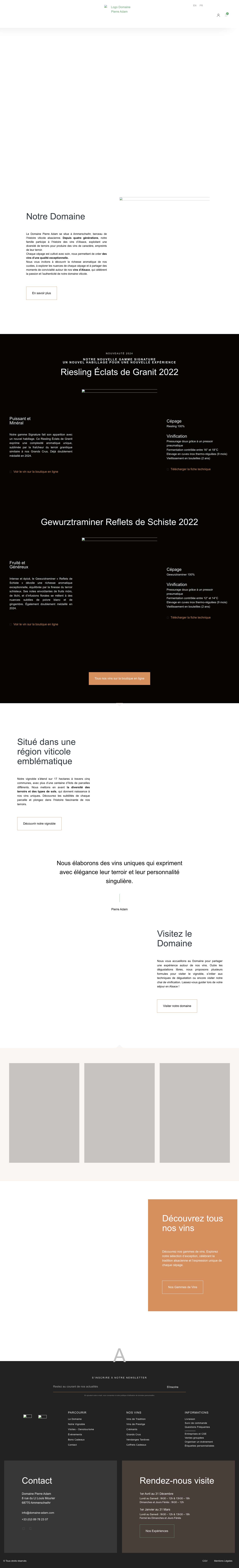 Vins d'Alsace - Domaine Pierre Adam - Vigneron Ammerschwihruser - Full Screenshot