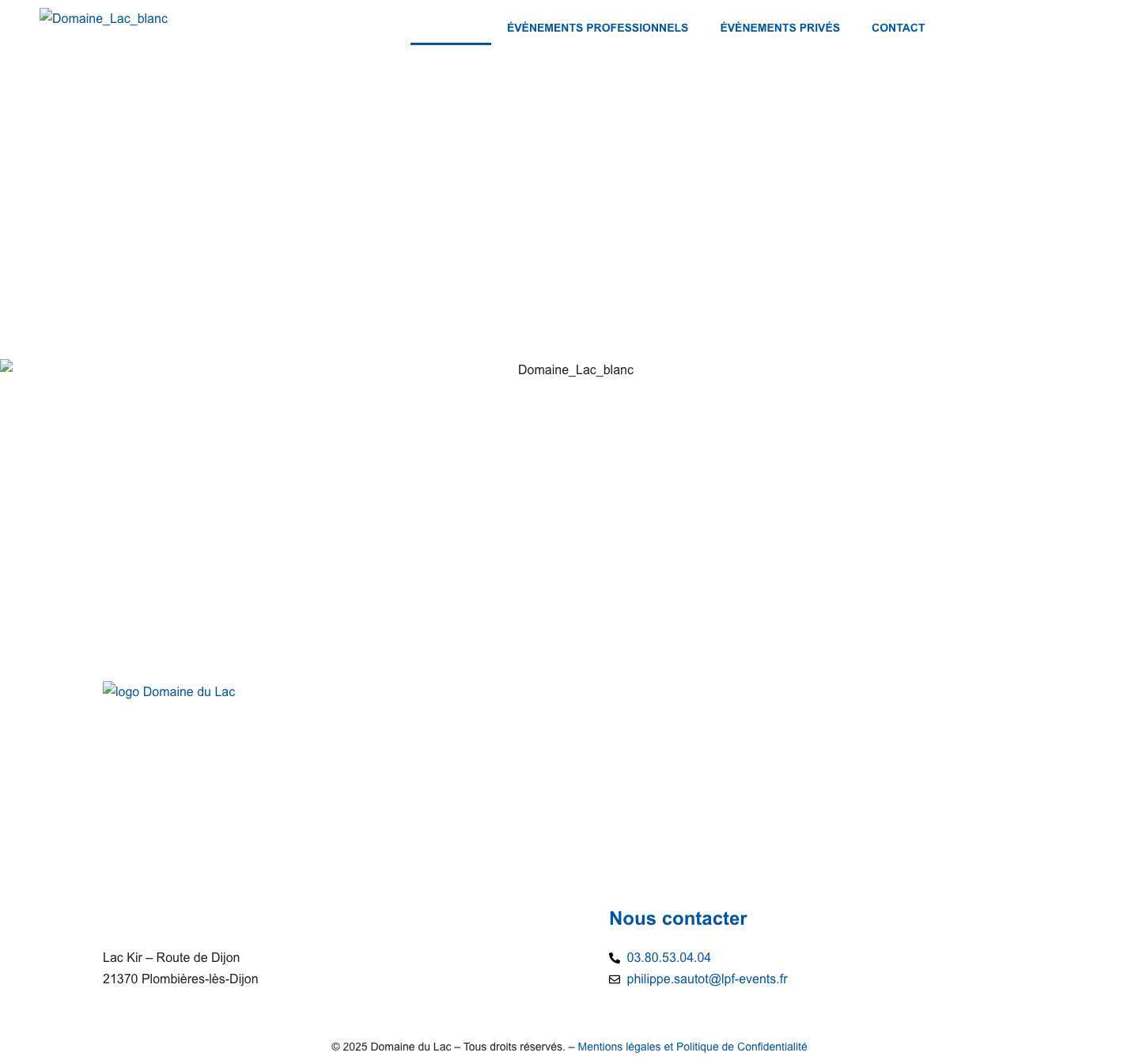 Le Domaine du Lac - Séminaire Mariage Salle Traiteur Dijon - Full Screenshot