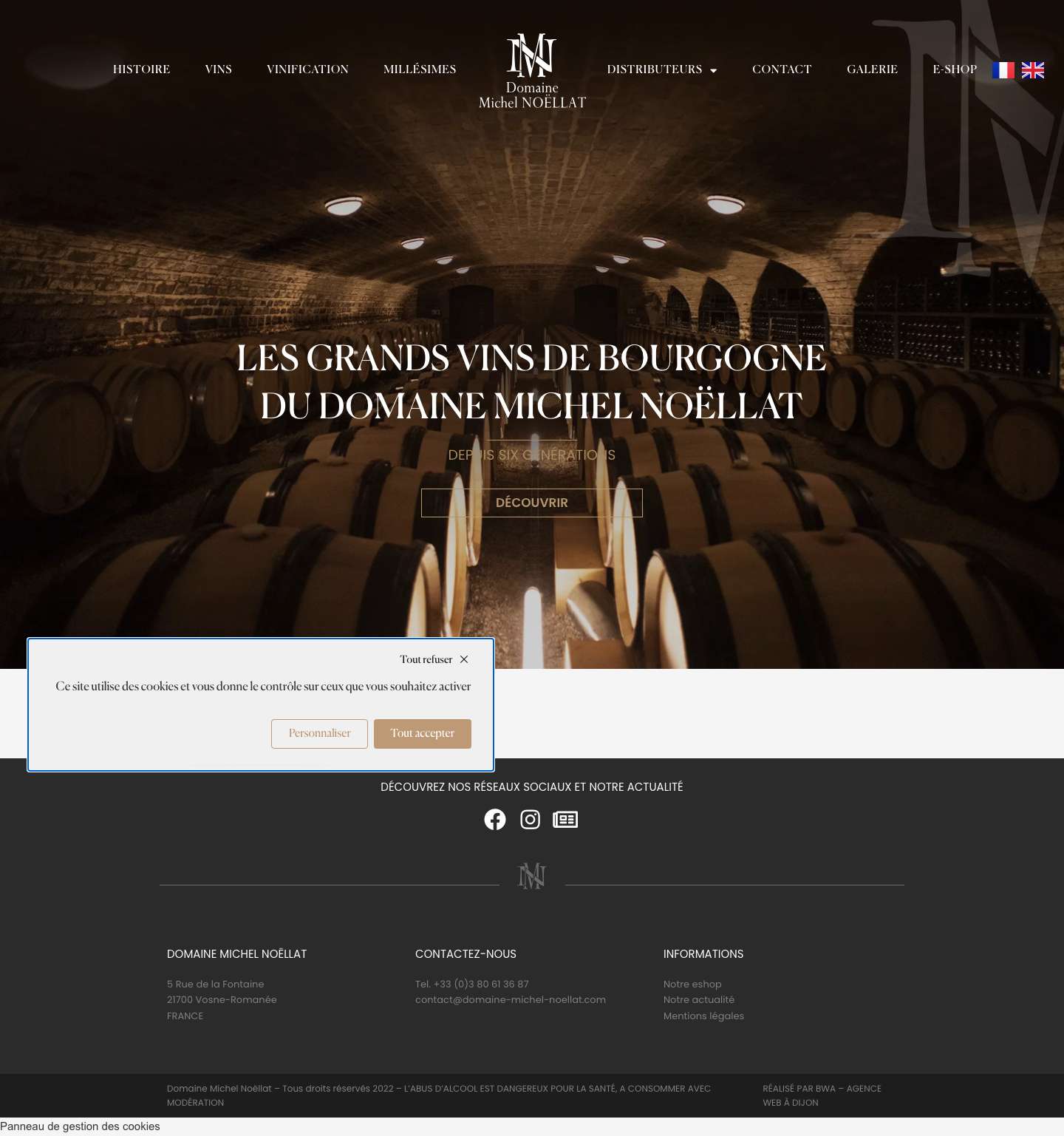 Grands Vins de Bourgogne | Domaine Michel Noëllat - Full Screenshot