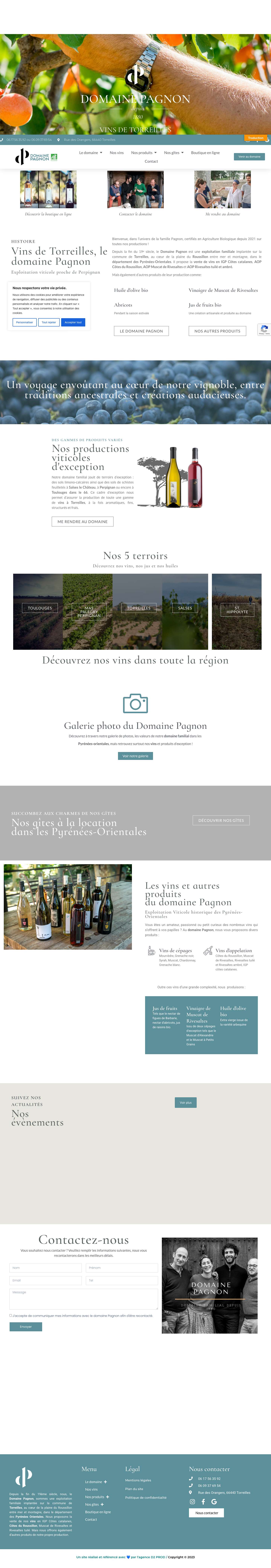Accueil - Domaine Pagnon - Vin et Vignoble de TorreillesHOURGLASSLABEL - Full Screenshot