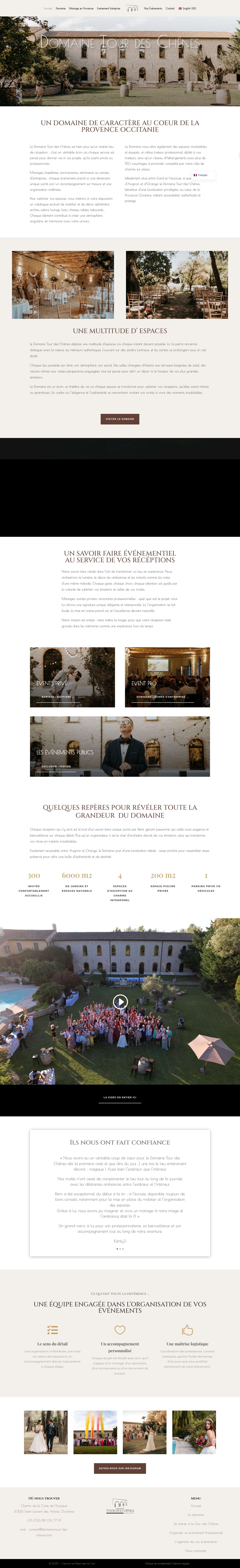 Domaine Tour des Chênes | Mariage & Réceptions en Provence - Full Screenshot