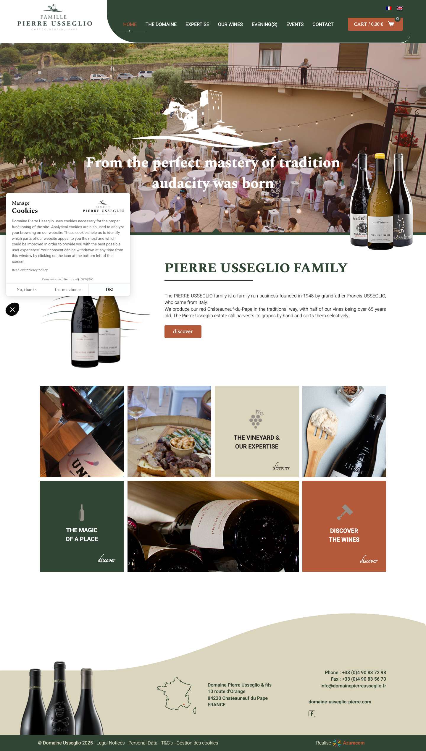 Domaine Usseglio | Vin Châteauneuf-du-pape, Domaine Pierre Usseglio & filsPanierPanier - Full Screenshot