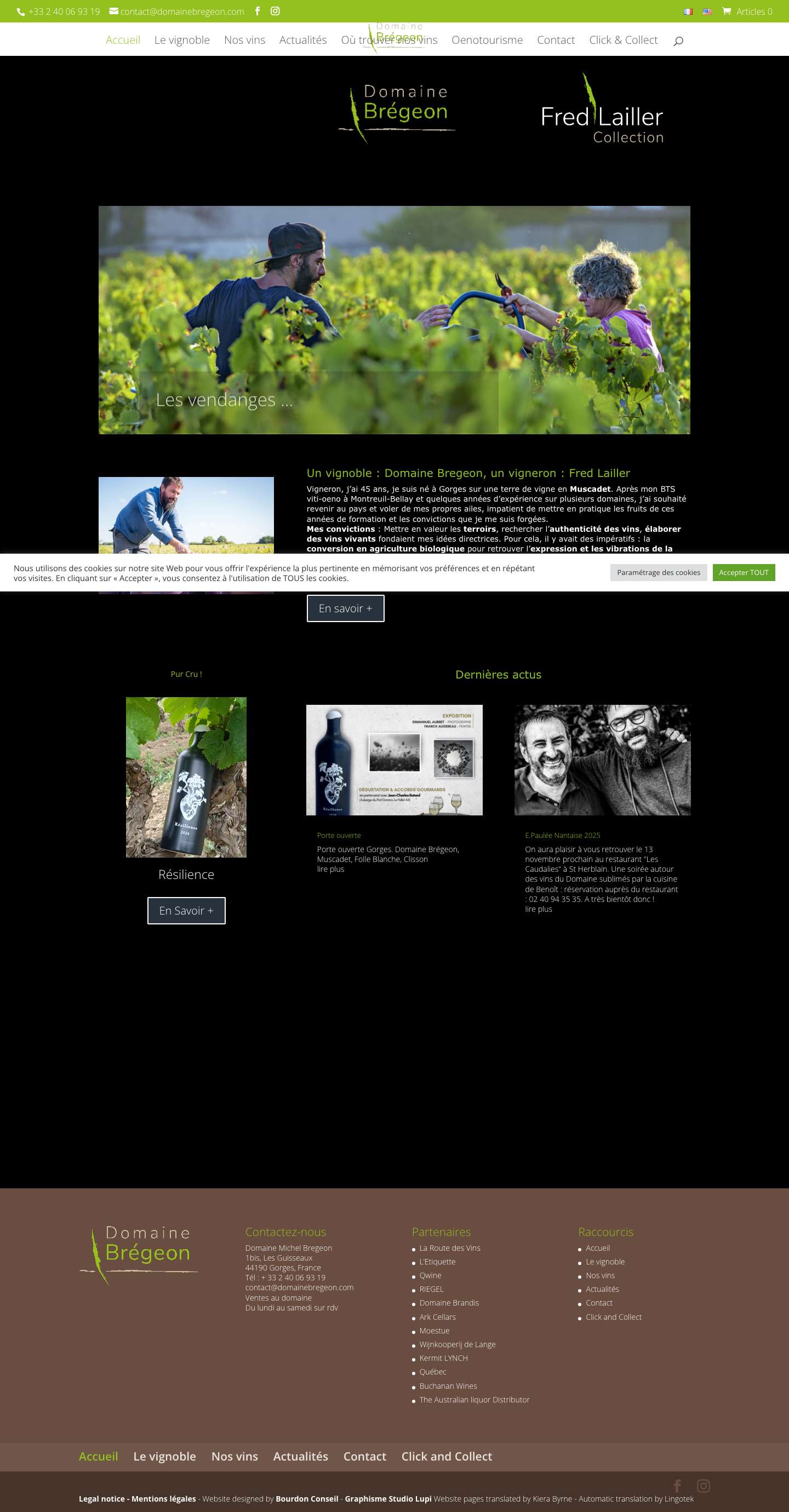 Muscadet - Domaine Bregeon - Un vignoble, un vigneron : Fred LAILLER - Full Screenshot