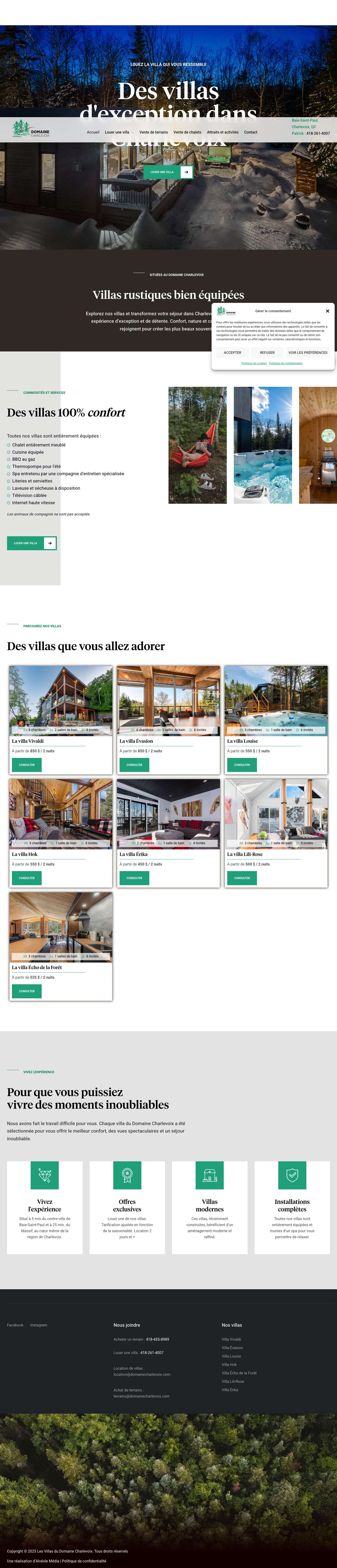 Accueil - Domaine Charlevoix - Full Screenshot