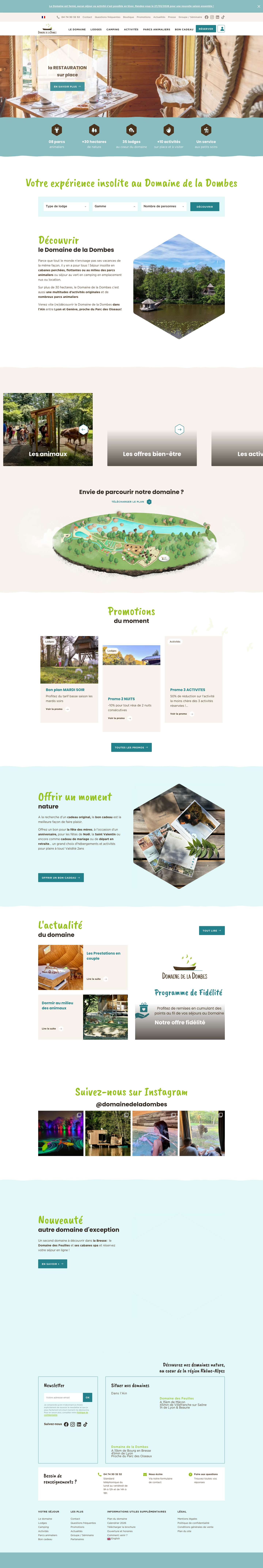 cabanes insolites & camping - Domaine de la Dombes - Full Screenshot