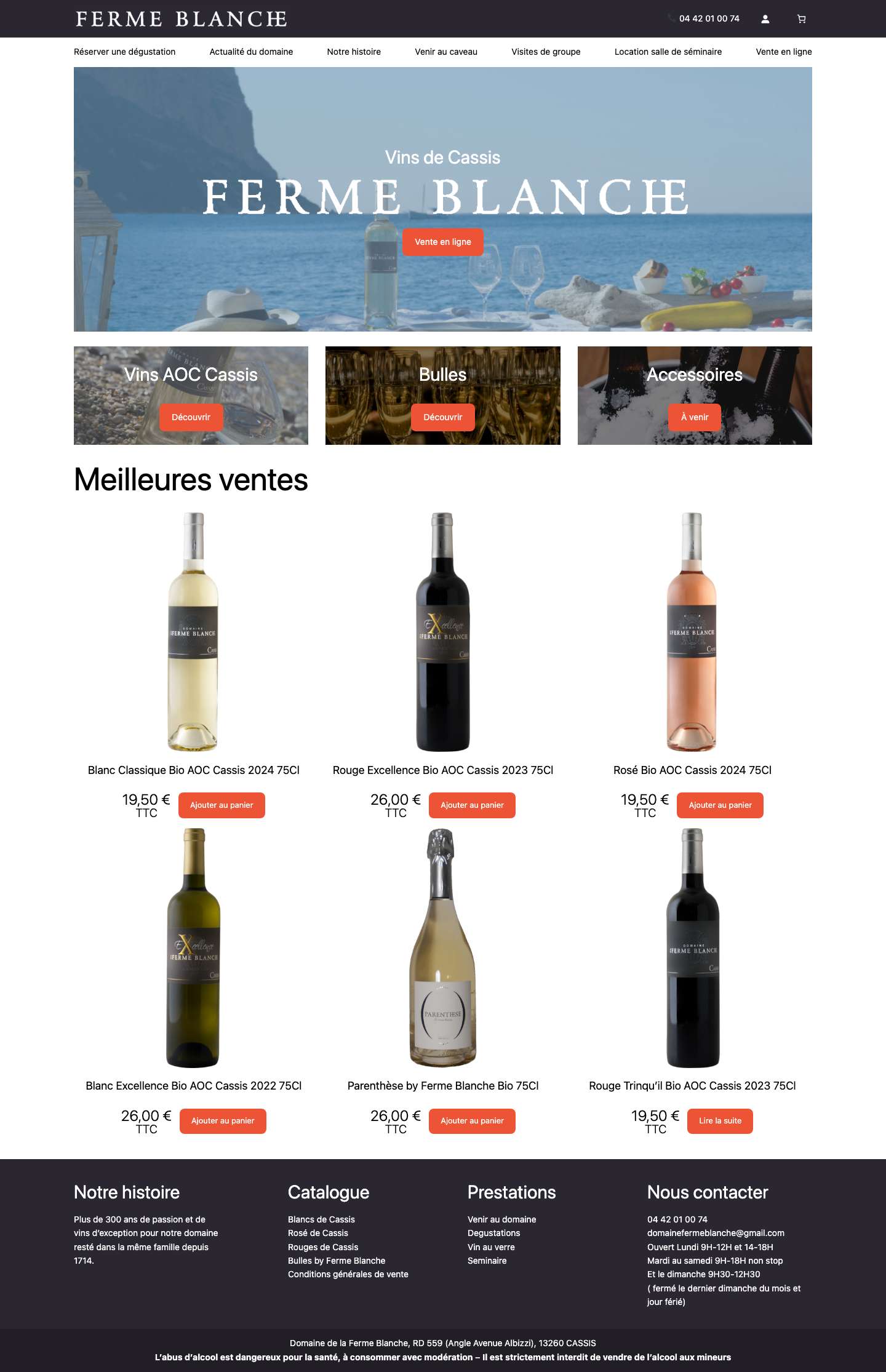 Domaine de la Ferme Blanche – Sea, Sun et Vin de Cassis - Full Screenshot