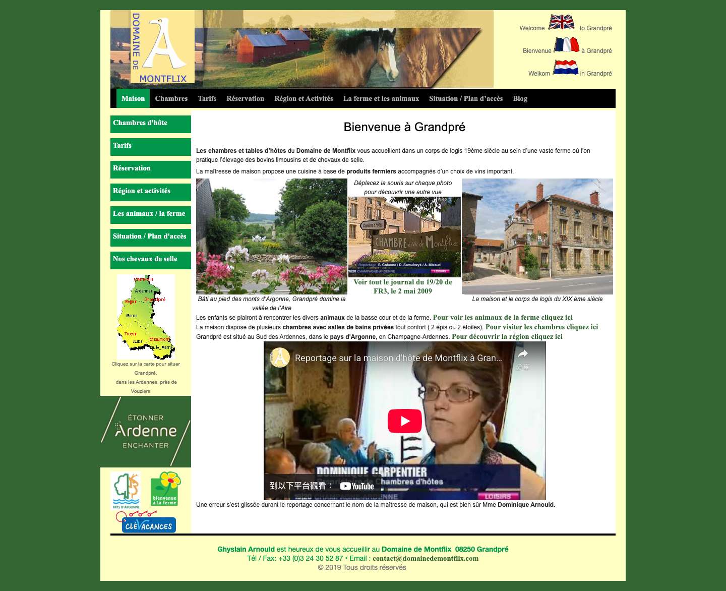 Maison d'hôtes à la ferme | Domaine de Montflix, Grandpré - Full Screenshot