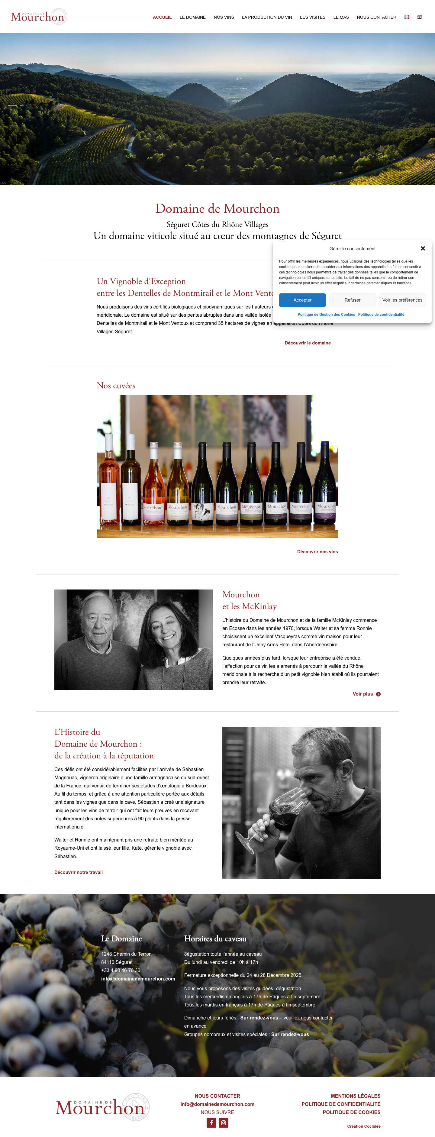 Domaine viticole à Séguret - Domaine de Mourchon - Full Screenshot