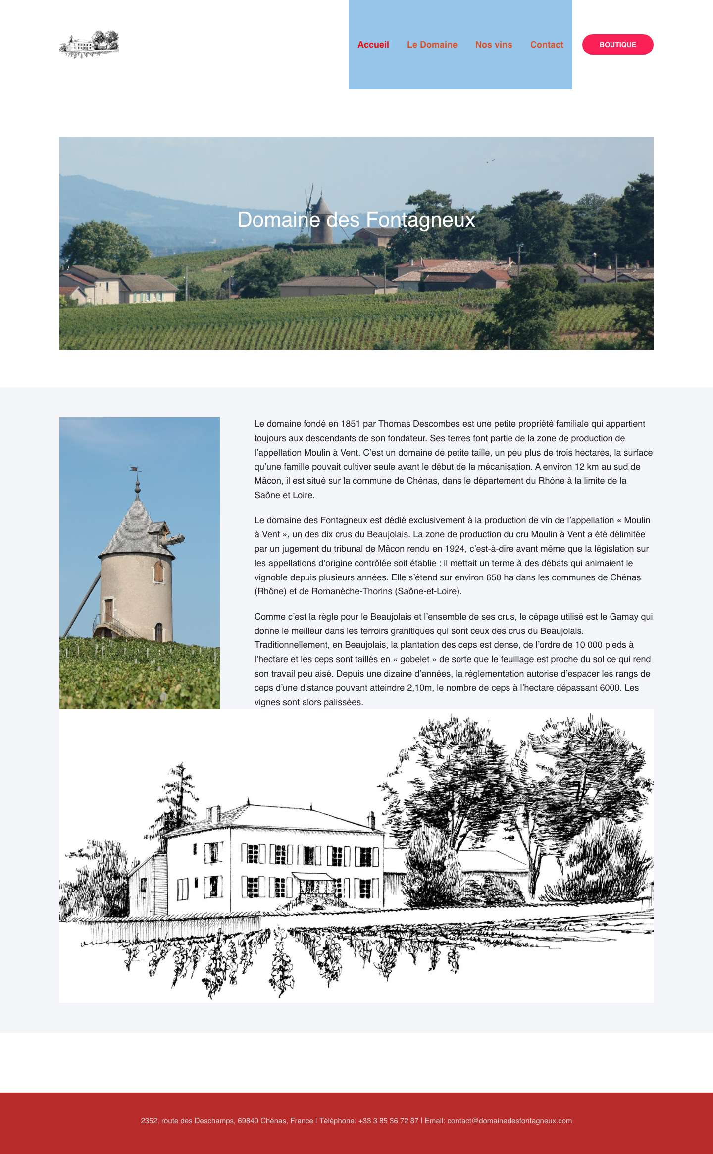 Domaine des Fontagneux – Cru Moulin à Vent AOC - Full Screenshot