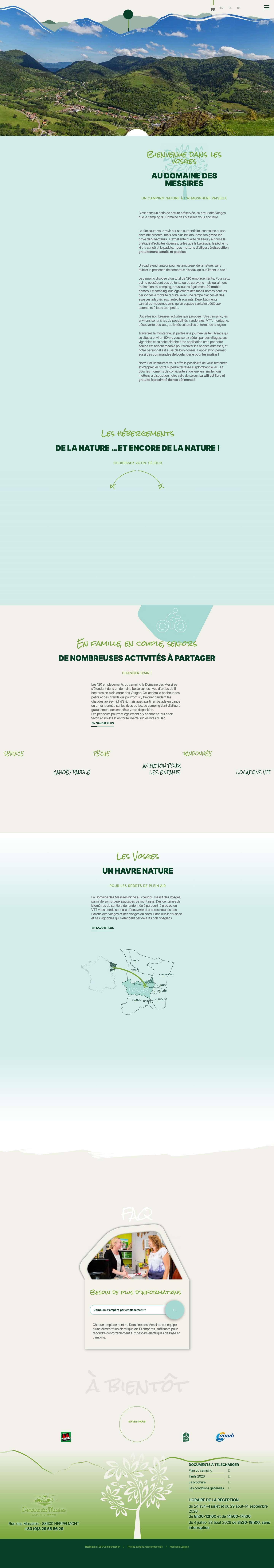 Camping dans les Vosges Lac - Domaine de Messire - Full Screenshot