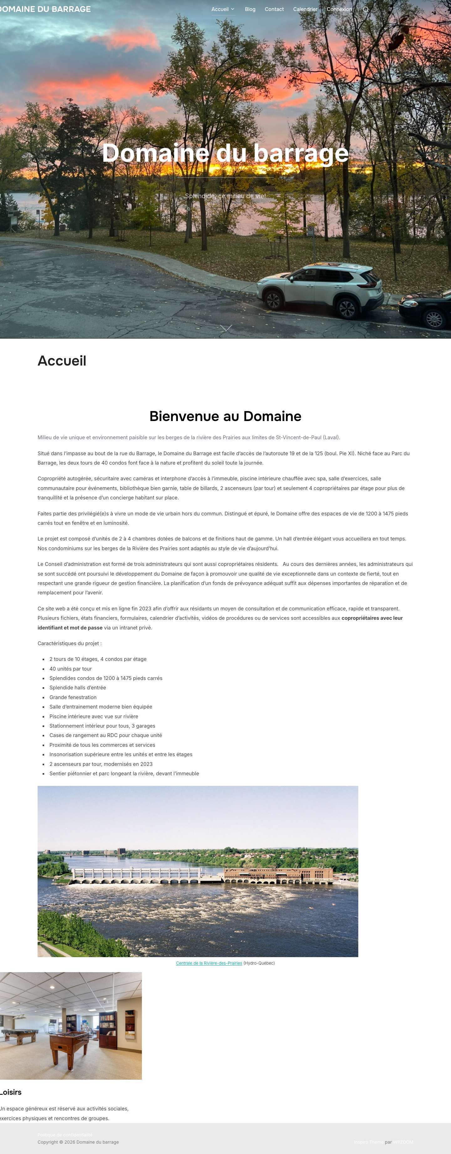 Domaine du barrage – Splendide, ce milieu de vie! - Full Screenshot