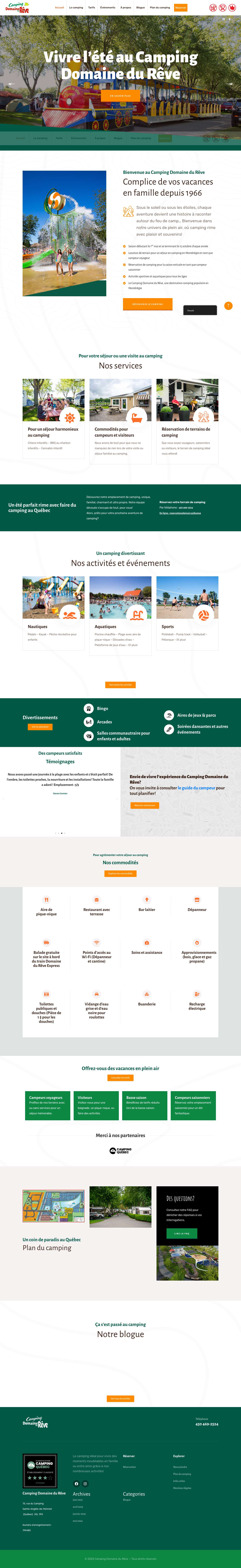 Bienvenue au Camping Domaine du Rêve | Vacances en plein air - Full Screenshot