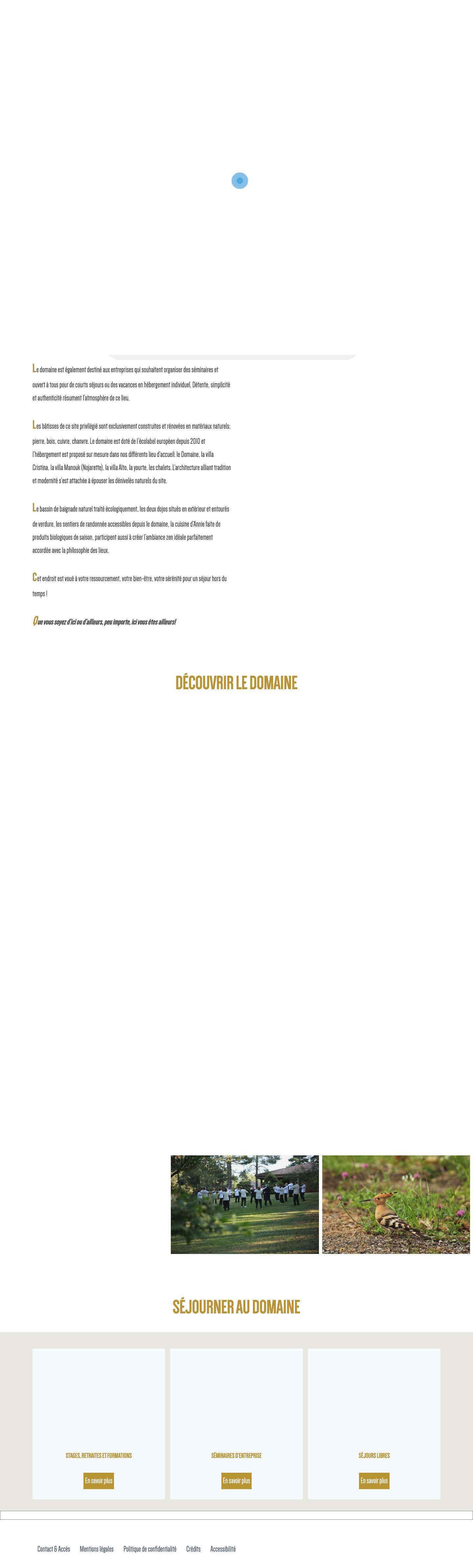 Séjour et stages nature zen, Yoga, retraite Zen, reiki, shiatsu, qi gong, méditation en Ardèche (07) au Domaine du Taillé | Domainedutaille.comÉtendreÉtendreÉtendreÉtendreÉtendre - Full Screenshot