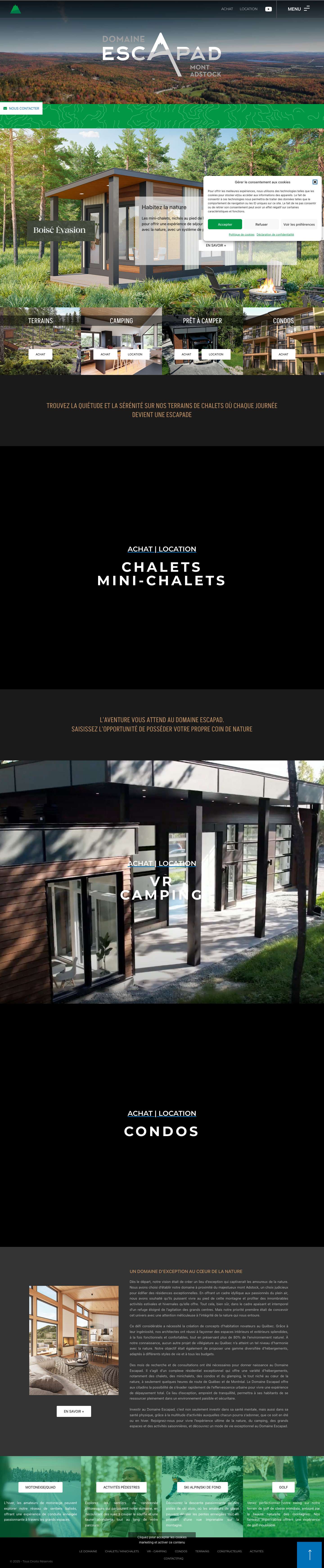 Accueil - Domaine EscapadMenu-PhotoArrow footer - Full Screenshot