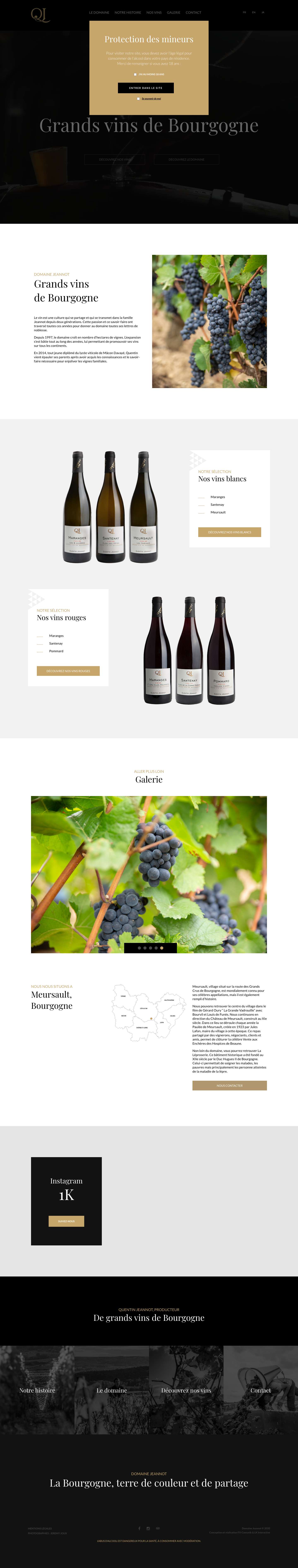 Grands vins de Bourgogne | Domaine Quentin Jeannot - Full Screenshot