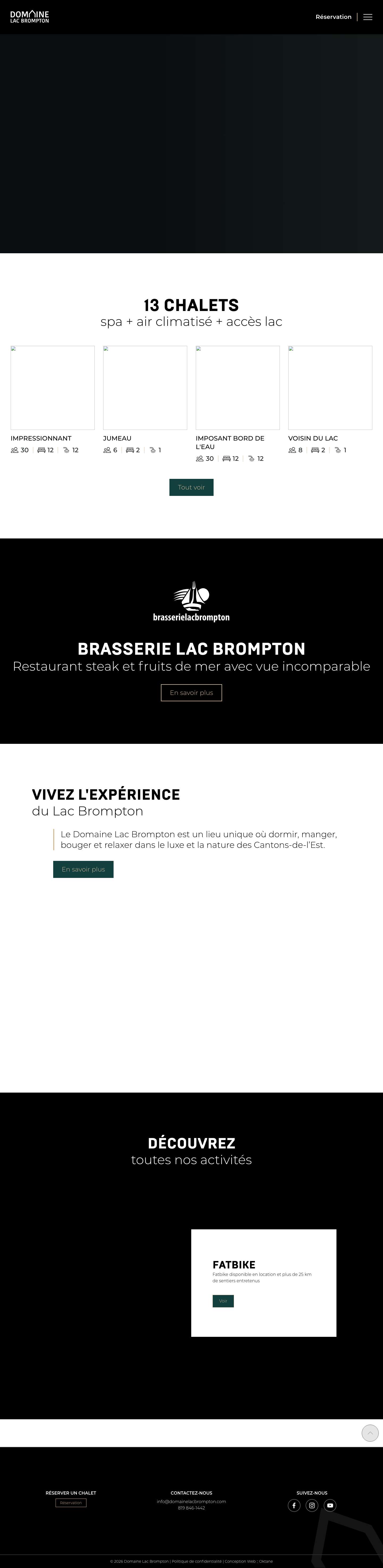 Domaine Lac Brompton - Full Screenshot