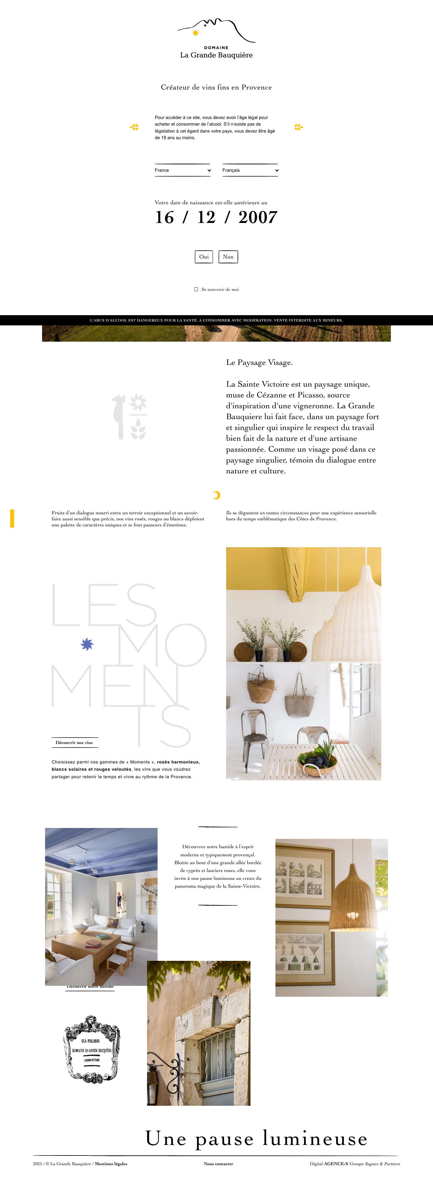 Domaine La grande bauquière vins de Provence Sainte Victoire - Full Screenshot