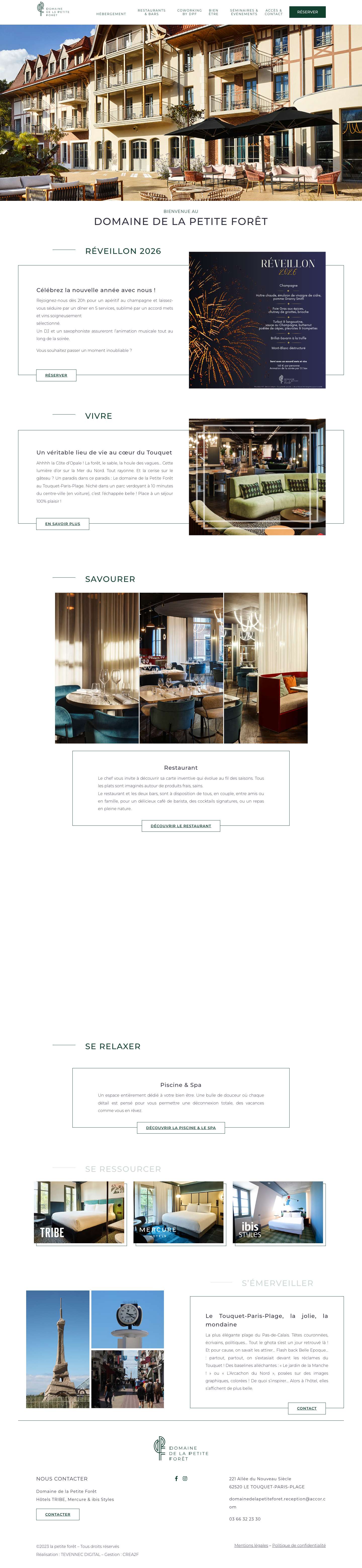 Domaine de la Petite Forêt Le Touquet - Lieu de vie au cœur du Touquet - Full Screenshot