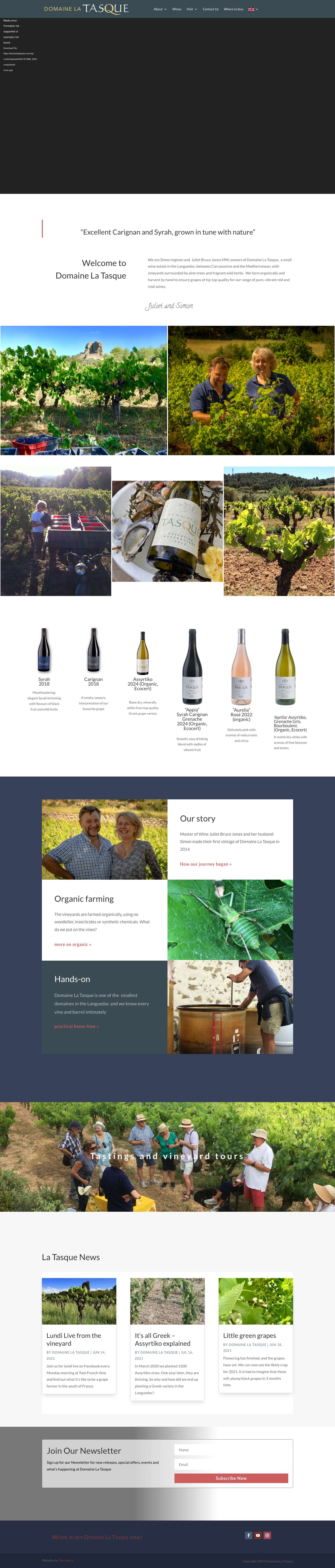 Domaine La Tasque | Small Wine Domaine in the Languedoc - Full Screenshot