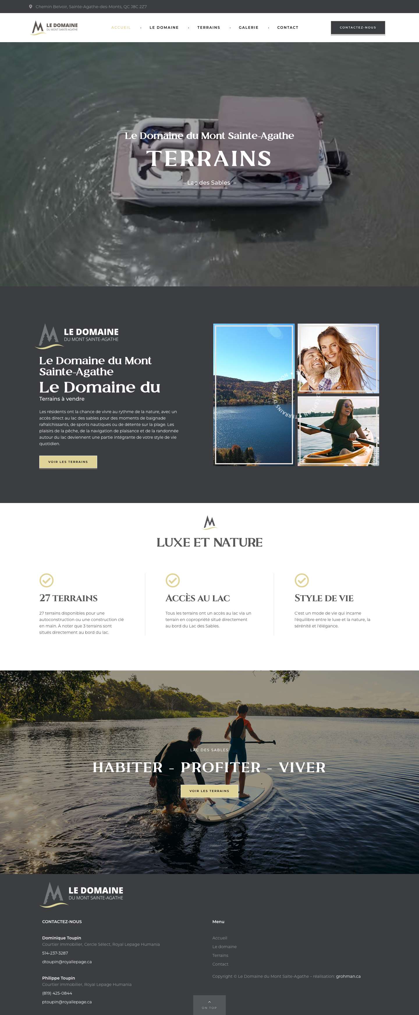 Accueil - Le Domaine du Mont Sainte-Agathe - Full Screenshot