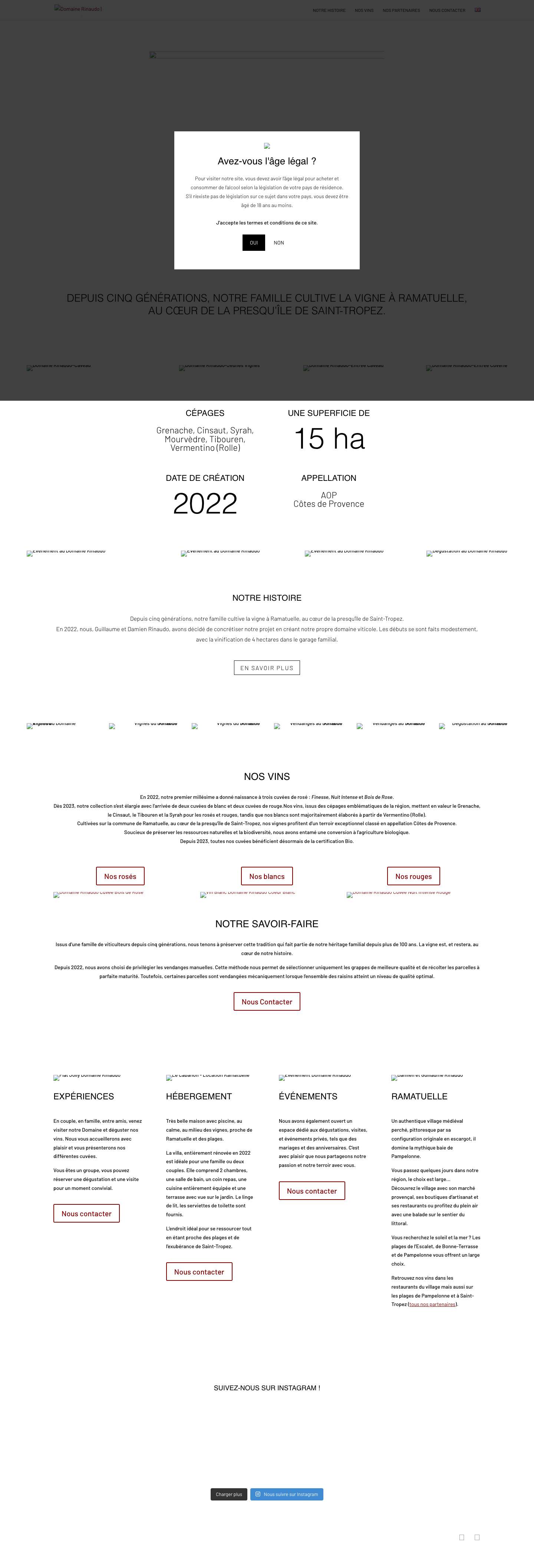 Domaine Rinaudo | Ramatuelle | Côtes de Provence AOC - Full Screenshot