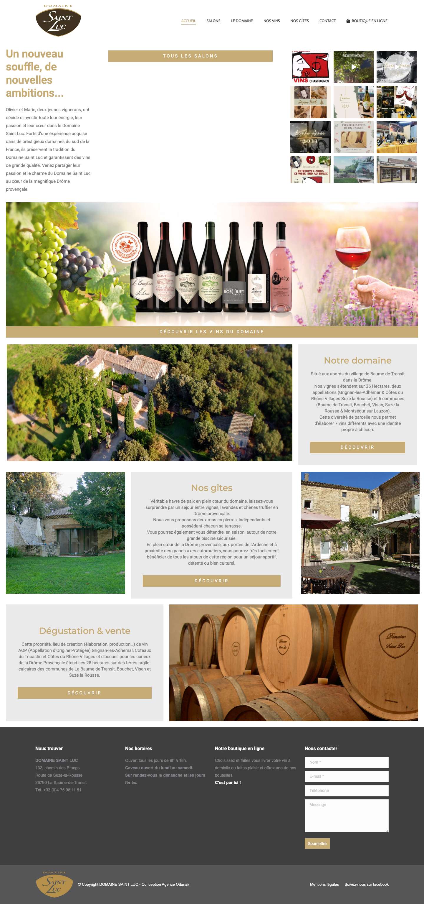 Découvrez le Domaine Saint Luc situé dans la Drôme provençale - Full Screenshot