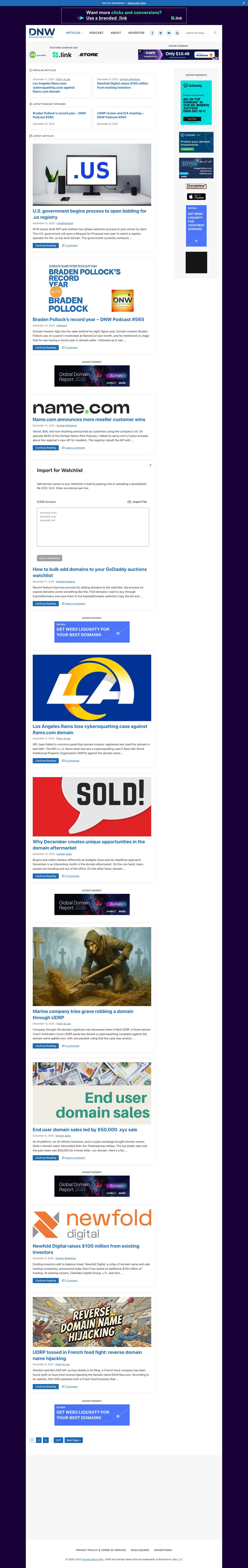 Domain Name Wire | Domain Name News - Domain Name Industry News - Full Screenshot