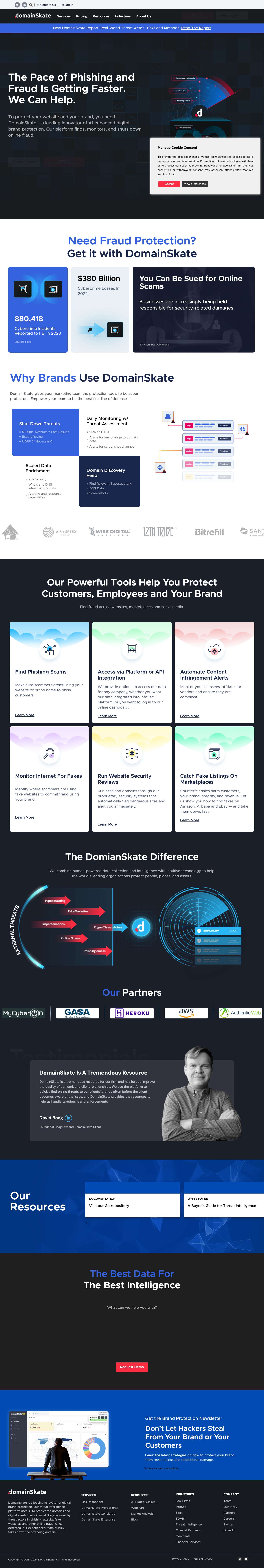 DomainSkate - Find and Shut Down Phishing Attacks and Fake Websites with AI - Full Screenshot