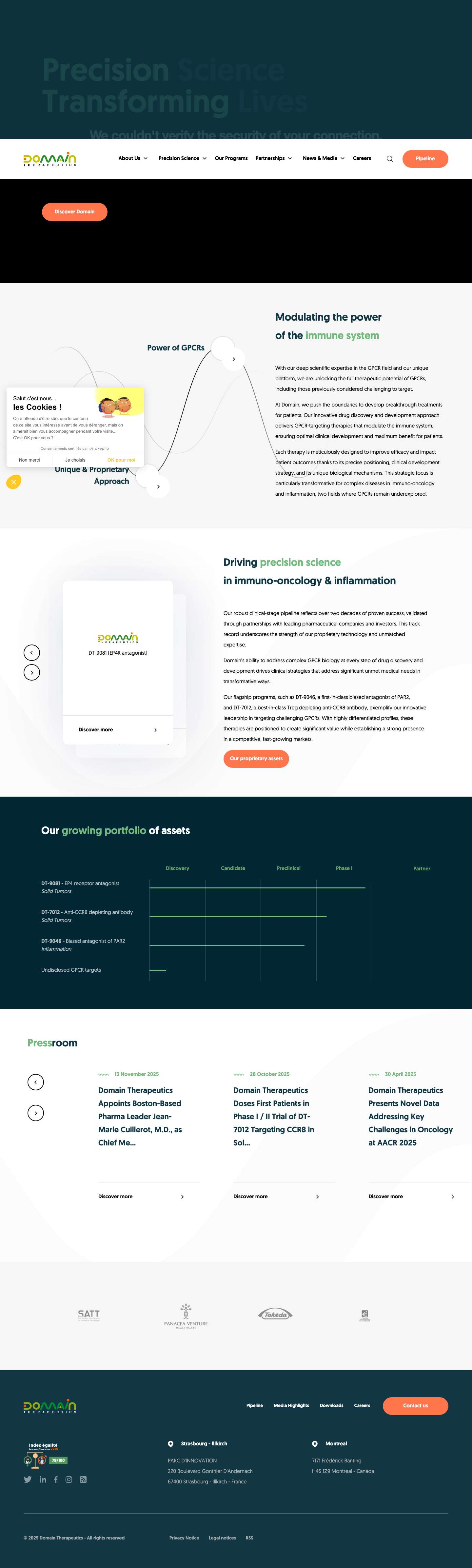 Domain Therapeutics - A unique GPCR company in Immuno-Oncology - Full Screenshot