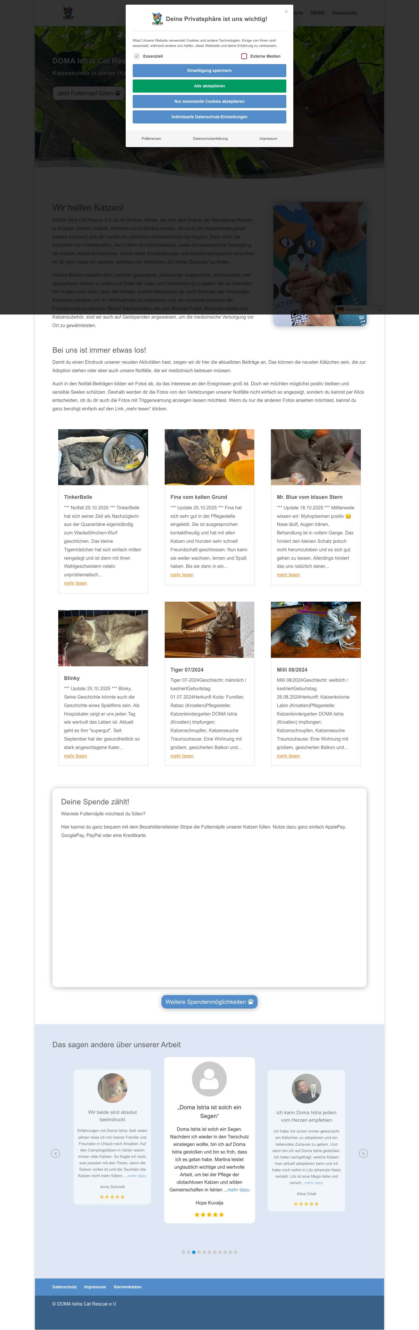 Start - DOMA Istria Cat Rescue e.V. - Full Screenshot