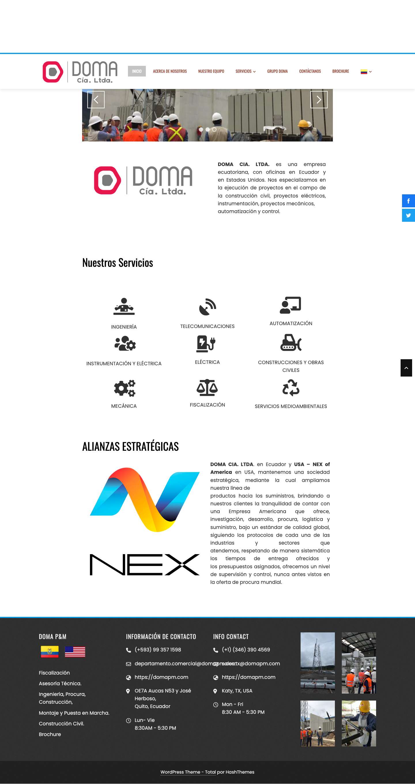 DOMA Petroleos y Minas – Just another WordPress site - Full Screenshot