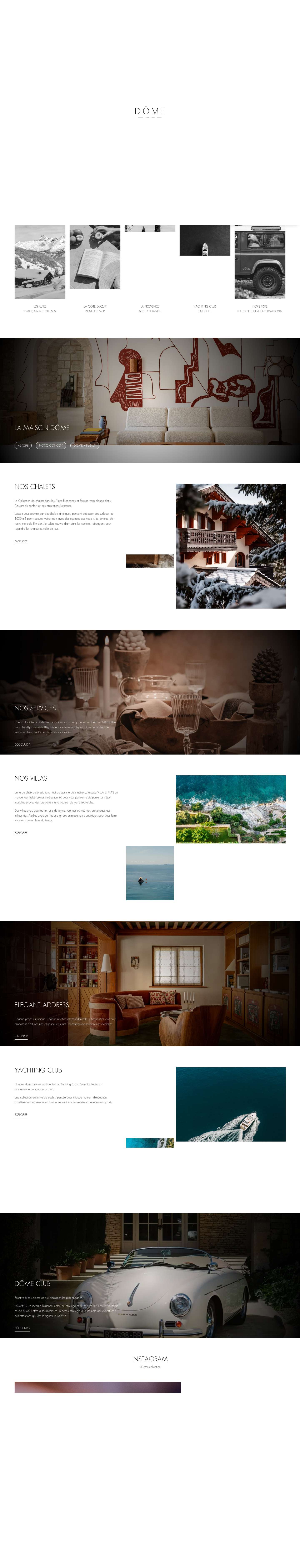 Dôme Collection - Location villas et chalets de luxe en France - Full Screenshot