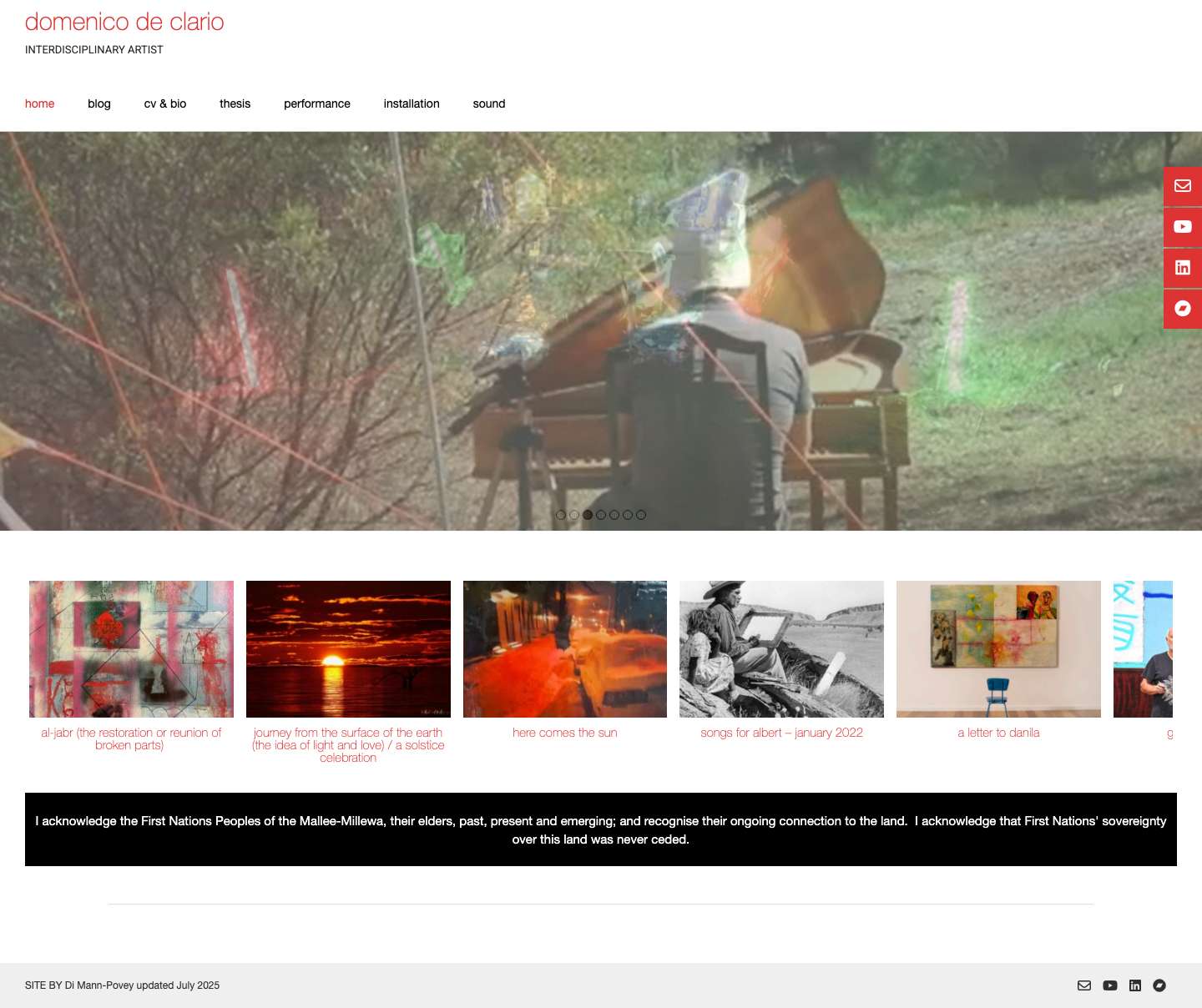 domenico de clario – interdisciplinary artist - Full Screenshot