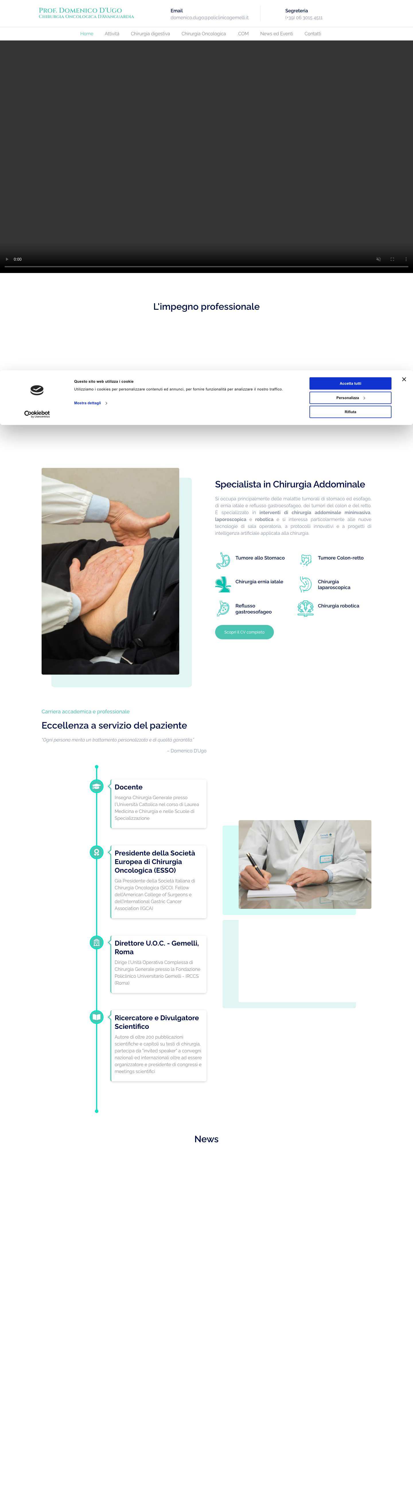 Prof. Domenico D'Ugo - Specialista in Chirurgia Addominale - Full Screenshot