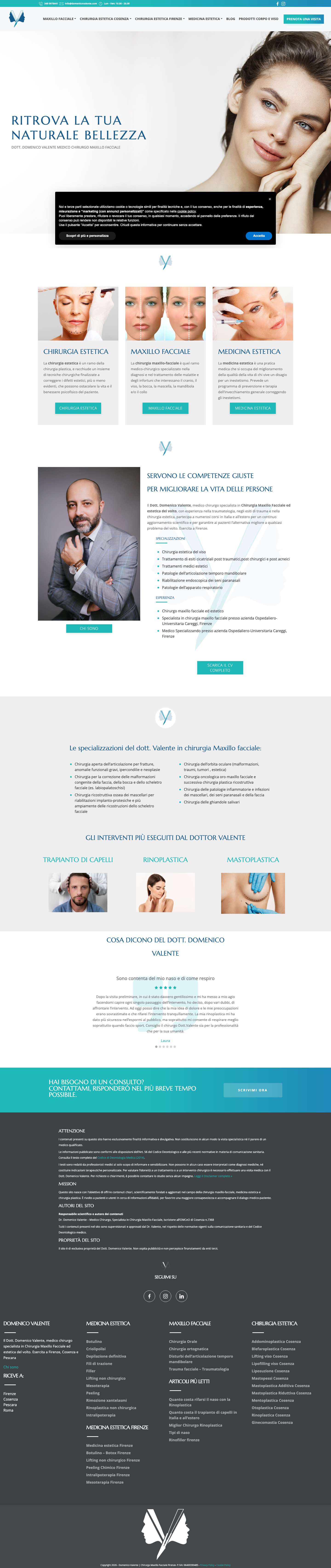 Dott. Domenico Valente: Chirurgo Plastico e Estetico Firenzestellestellestellestellestellestelle - Full Screenshot