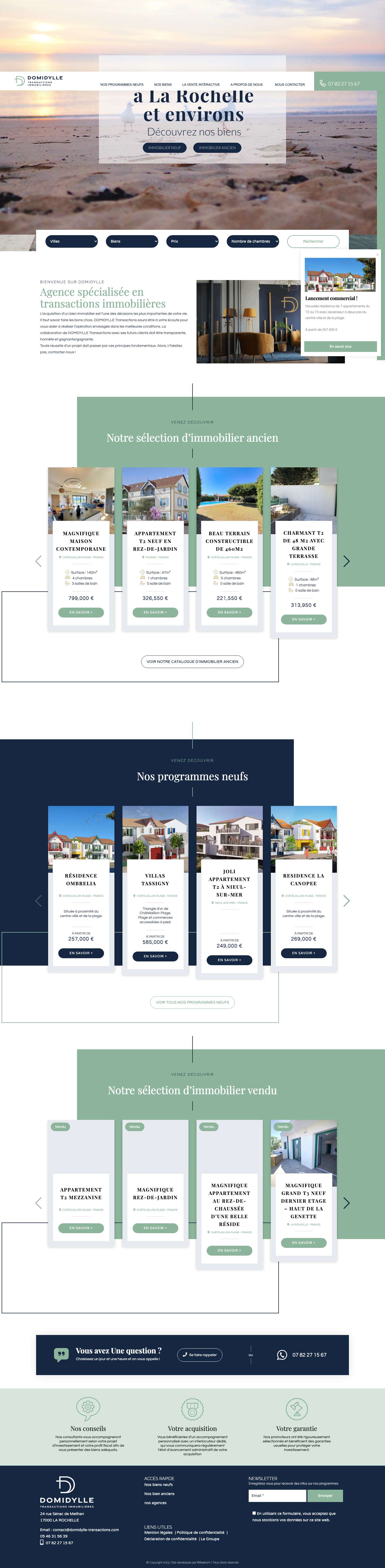 Domidylle | Spécialiste de l’immobilier à LaRochelle et Chatelaillon - Full Screenshot