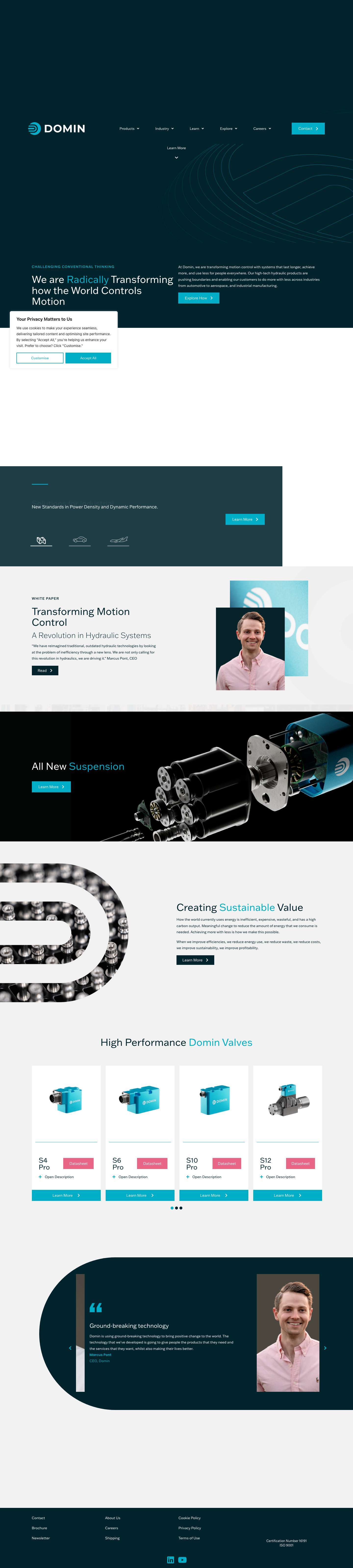 Home - Domin - Transforming Motion Control - Full Screenshot