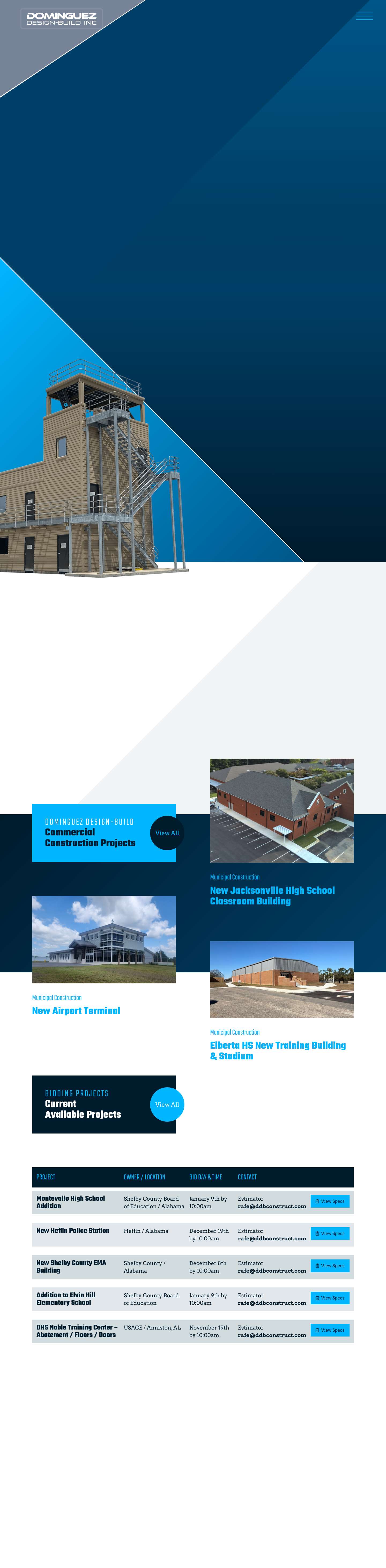 General Contractors licensed in FL, AL and MS | Dominguez Design-Build - Full Screenshot