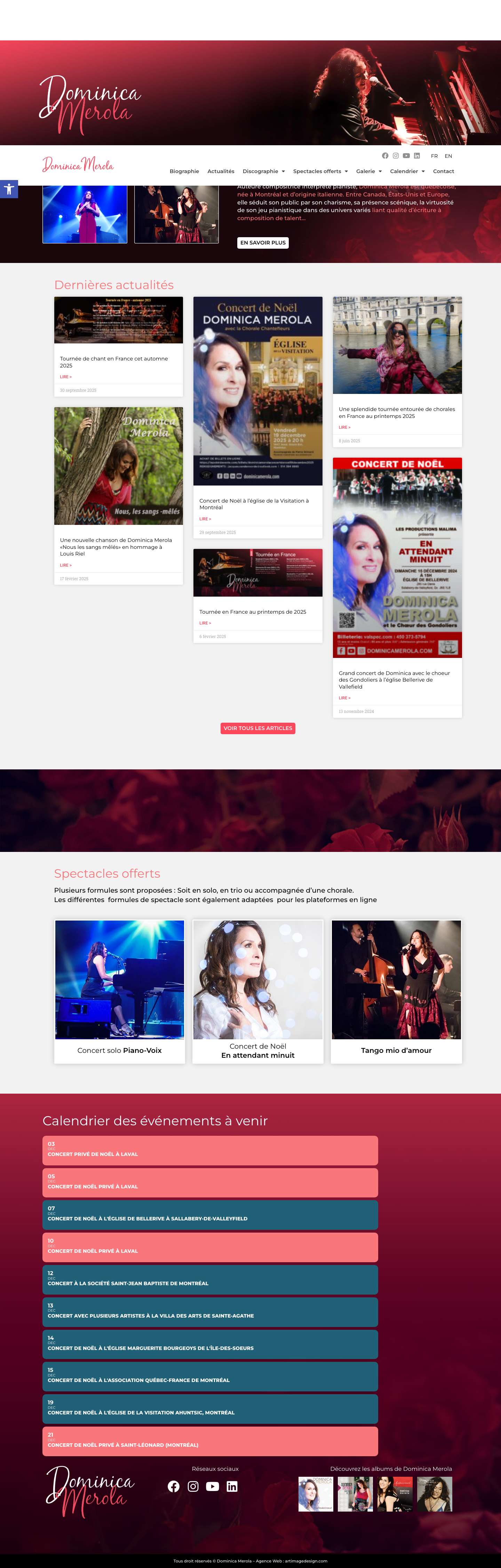 Accueil | Dominica MerolaOutils d’accessibilitéAugmenter le texteDiminuer le texteNiveaux de grisHaut contrasteContraste négatifArrière-plan clairLiens soulignésPolice lisibleRéinitialiser - Full Screenshot