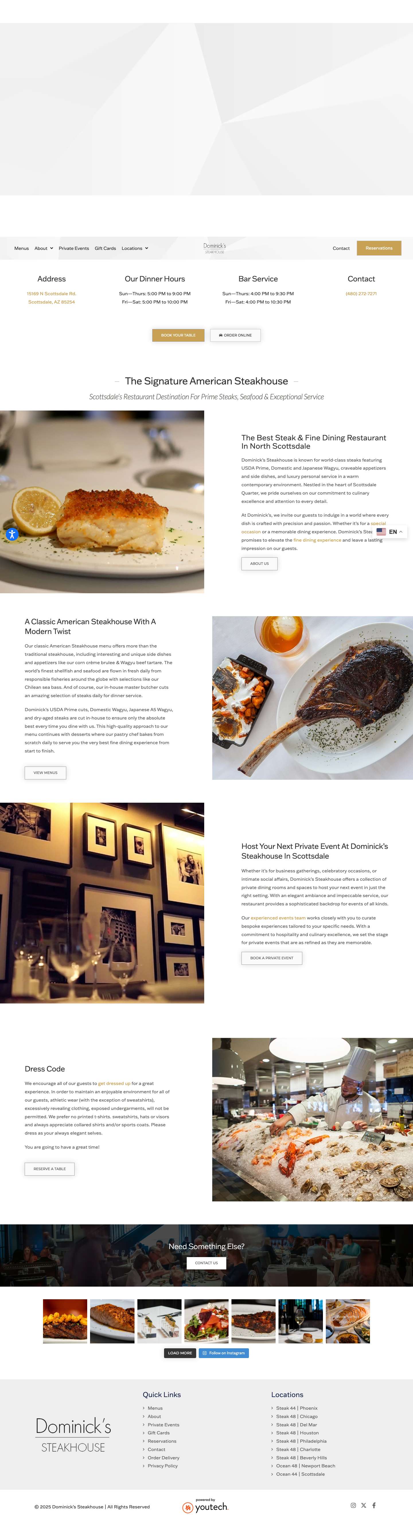 Fine Dining Steakhouse & Restaurant in Scottsdale, AZ - Full Screenshot