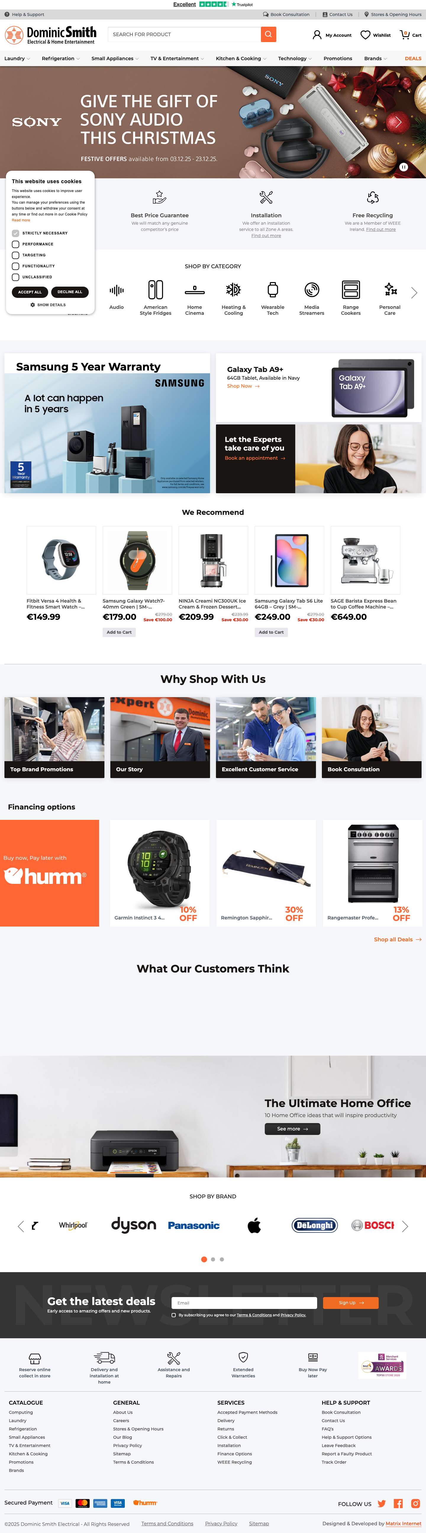 Electric Appliances Ireland | Dominic Smith Electrical - Full Screenshot